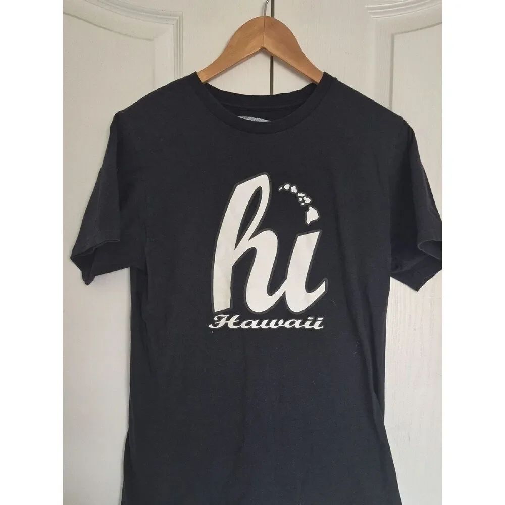 Men's Black "hi Hawaii" Short Sleeve Graphic Tee